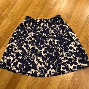 Navy blue and white floral skirt